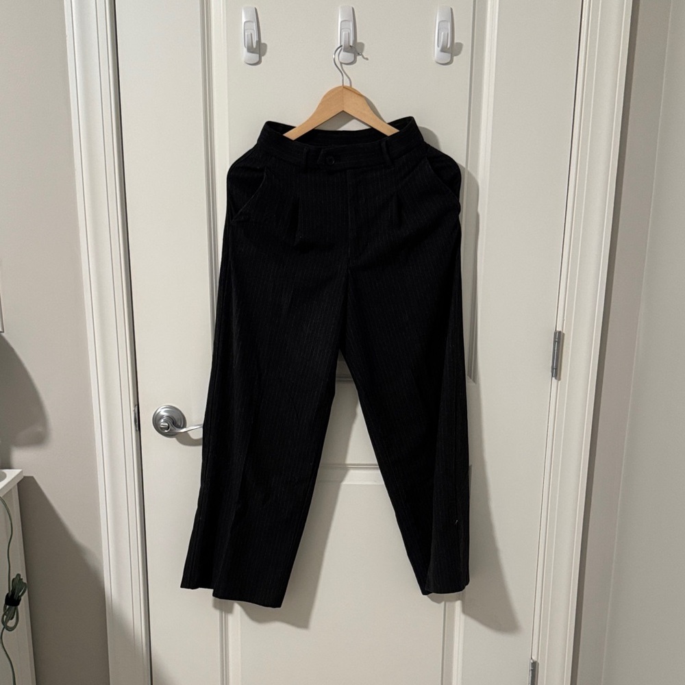 Black Pinstripe Trousers